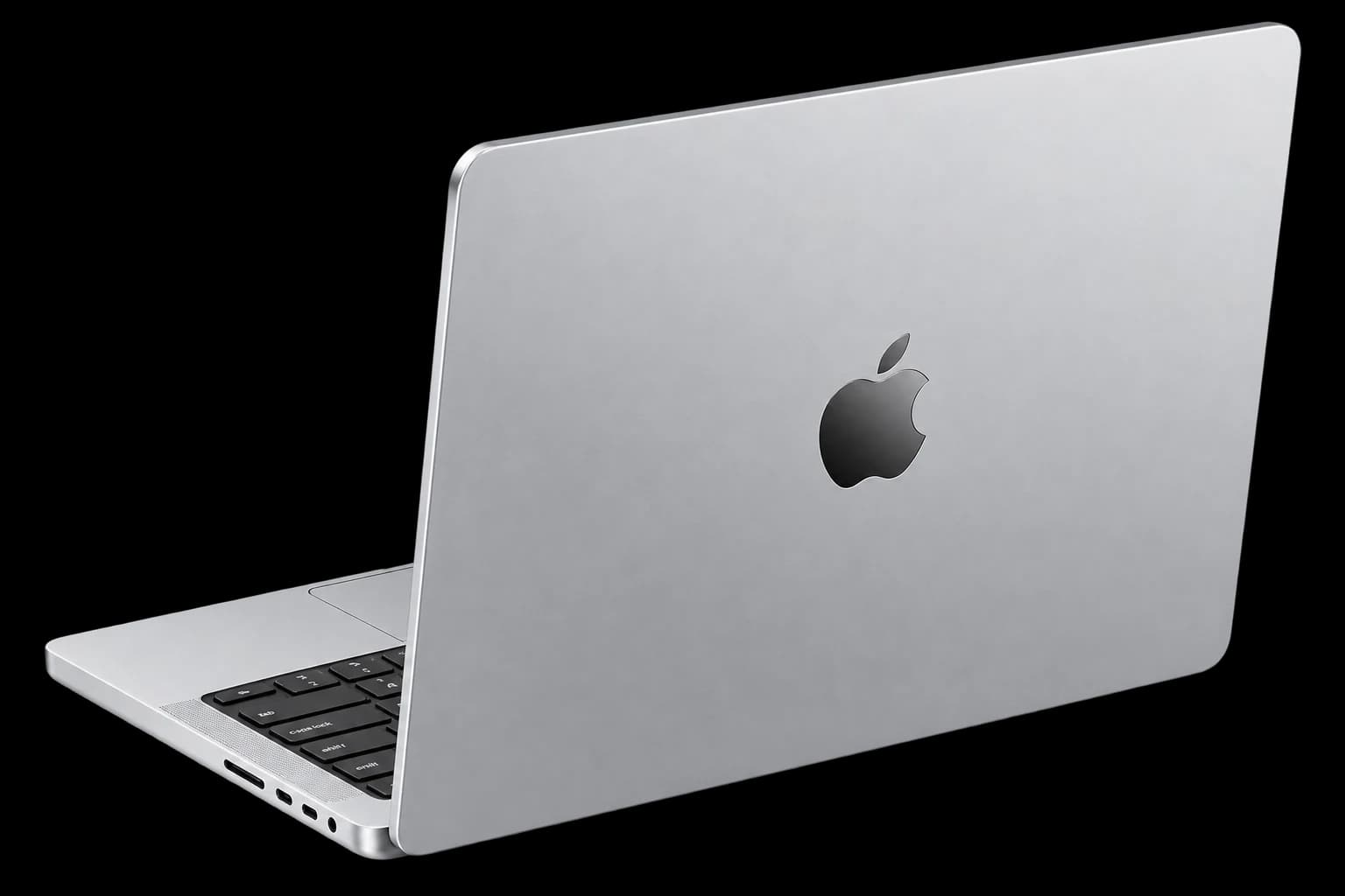 A MacBook Pro seen from behind, ready for the winning brand stickers